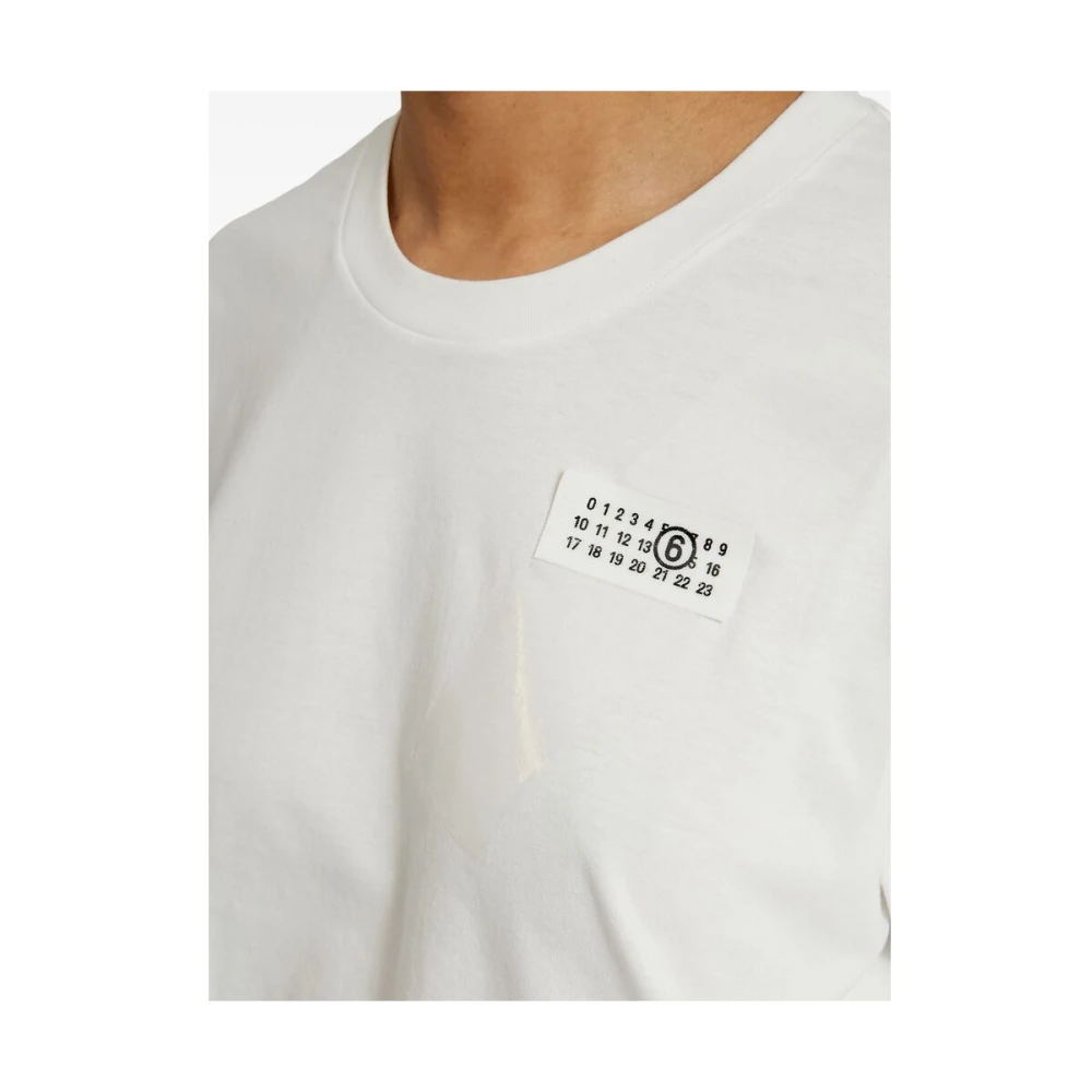 MM6 Maison Margiela Wit T-shirt met ronde hals van jersey White Dames