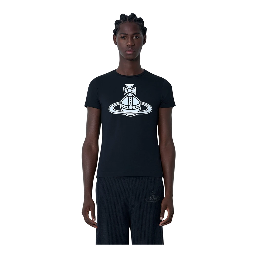 Vivienne Westwood Uomo Nero - Magliette In Jersey Di Cotone Con Logo Motif - Tops - S