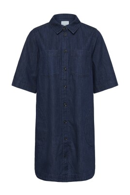 robe-en-denim-bleu-rinse-avec-manches-courtes