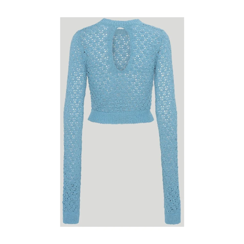 Rotate Birger Christensen Rondgebreide trui Blue Dames