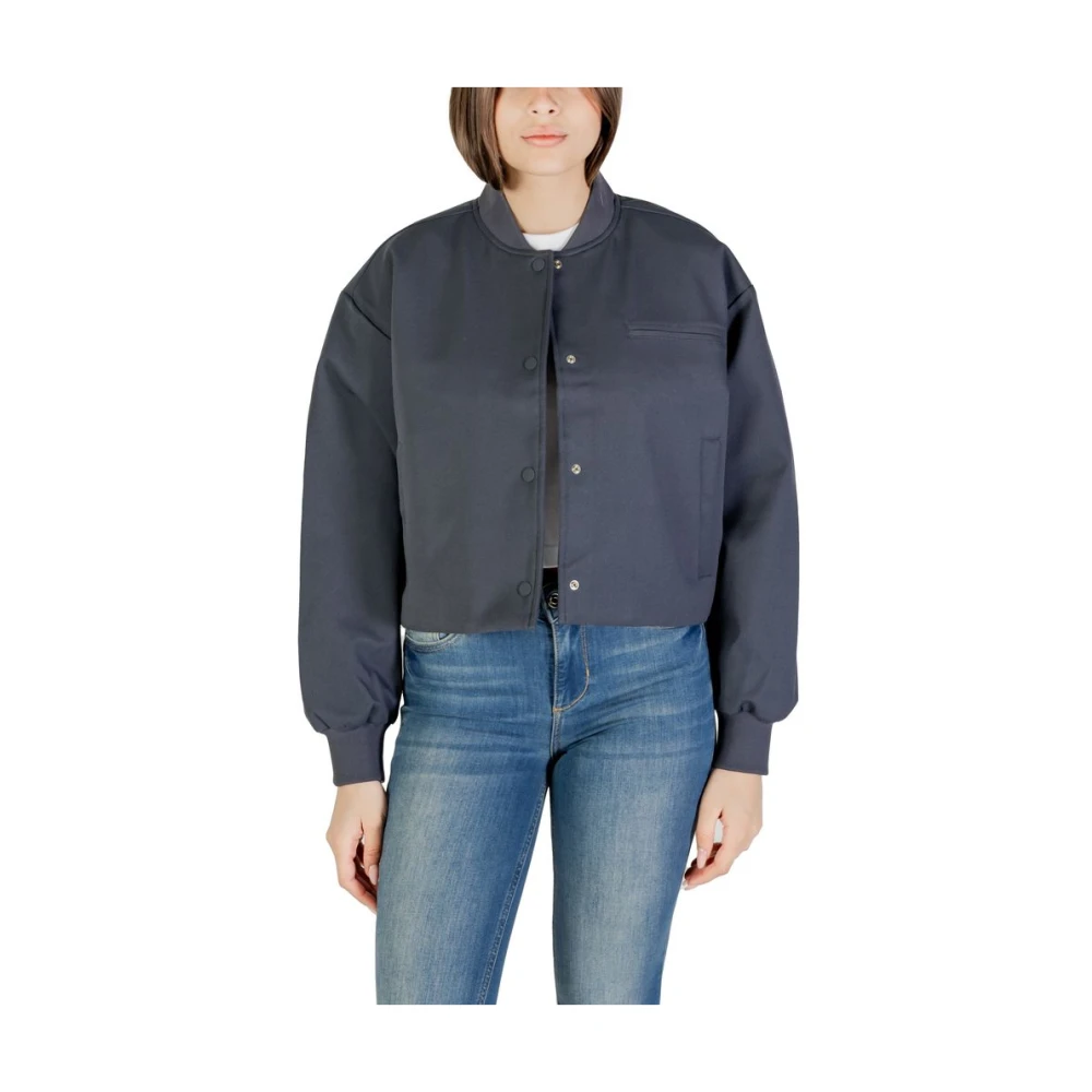 Calvin Klein Jeans Women's Blue Short Bomber Jacket