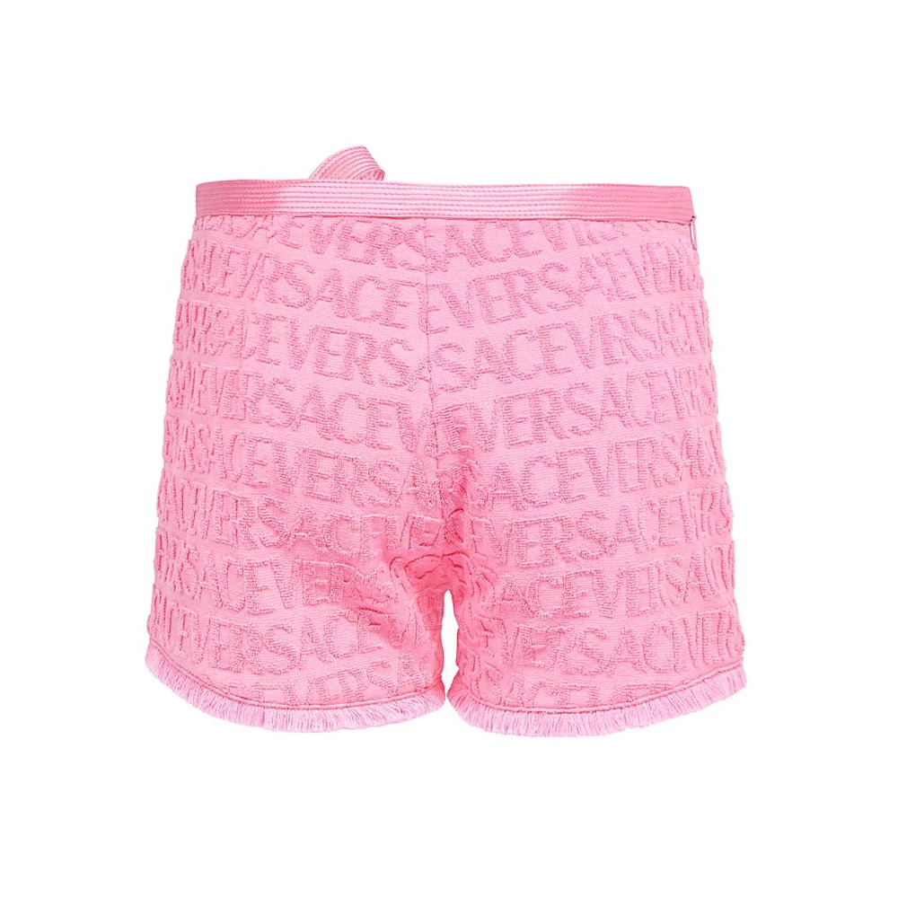 Versace Terry Cloth Beach Cover-Up Shorts Pink Dames