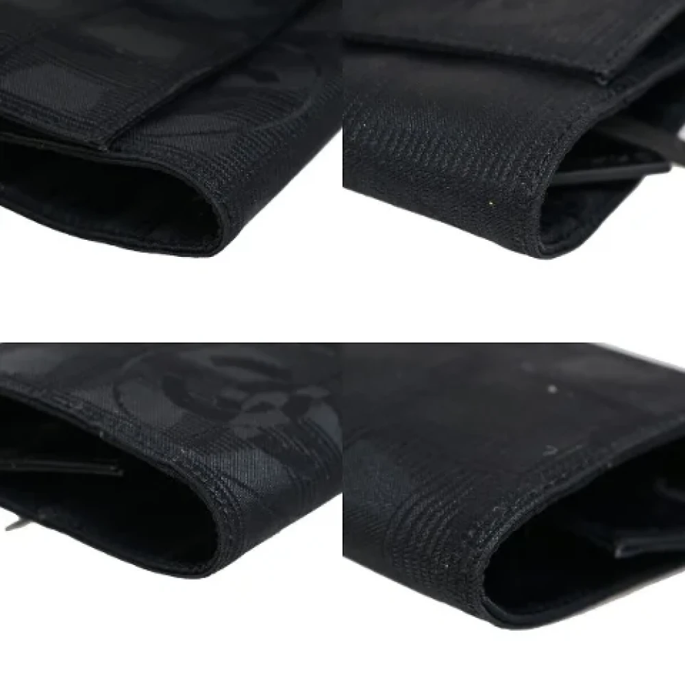 Chanel Vintage Pre-owned Canvas clutches Black Dames