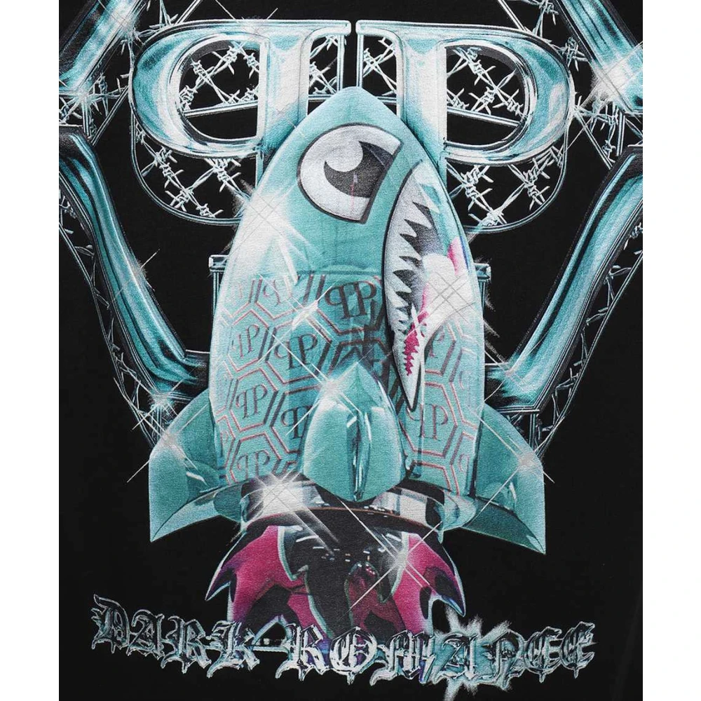 Philipp Plein Logo Print Katoenen T-shirt Black Heren
