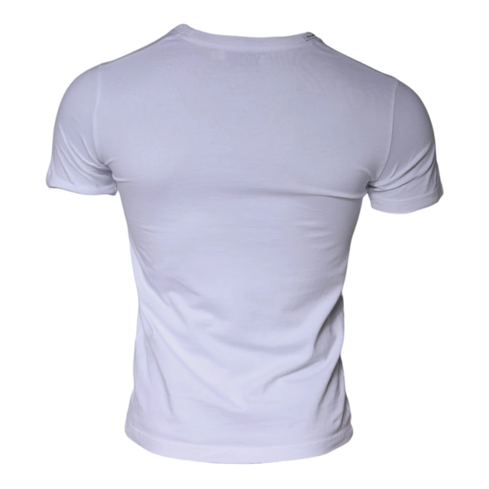 Dolce & Gabbana Wit Logo Print Crew Neck T-shirt White Heren