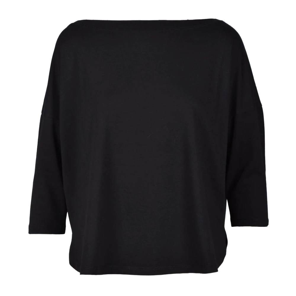 Wild Cashmere Zachte Katoenmix T-shirt Black Dames