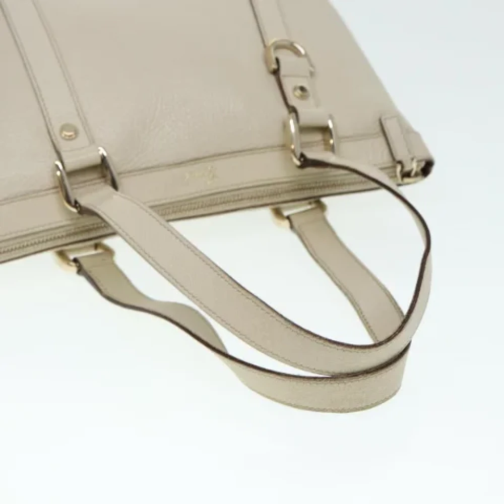 Gucci Vintage Pre-owned Leather handbags Beige Dames