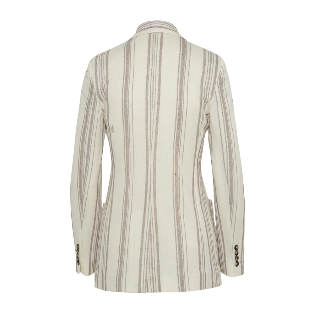 Max Mara Stijlvolle Beige Linen Blend Laurel Jas Beige Dames