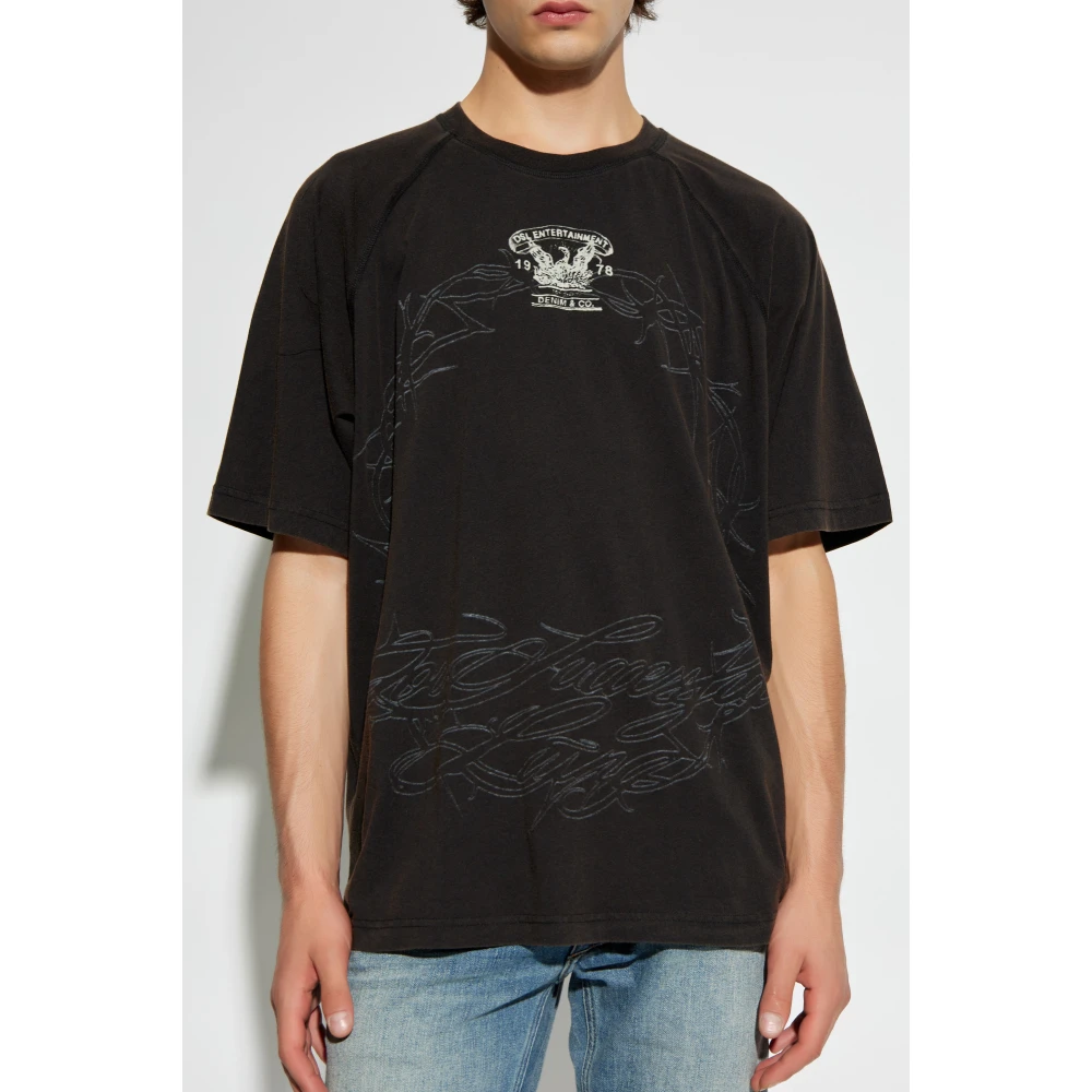 Diesel T-shirt T-Roxt-Q1 Gray Heren