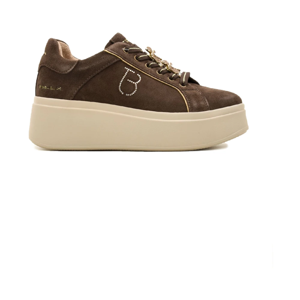 Tosca Blu Dazzling Suede Platform Sneakers Dames Schoenen Bruin