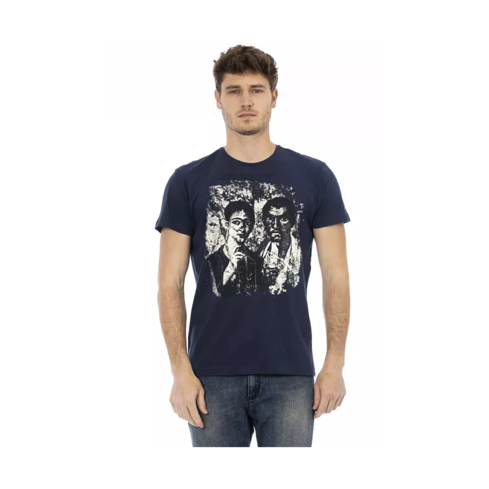 Trussardi Herr Blå Toppar Xl, Bomull, Action T-Shirt