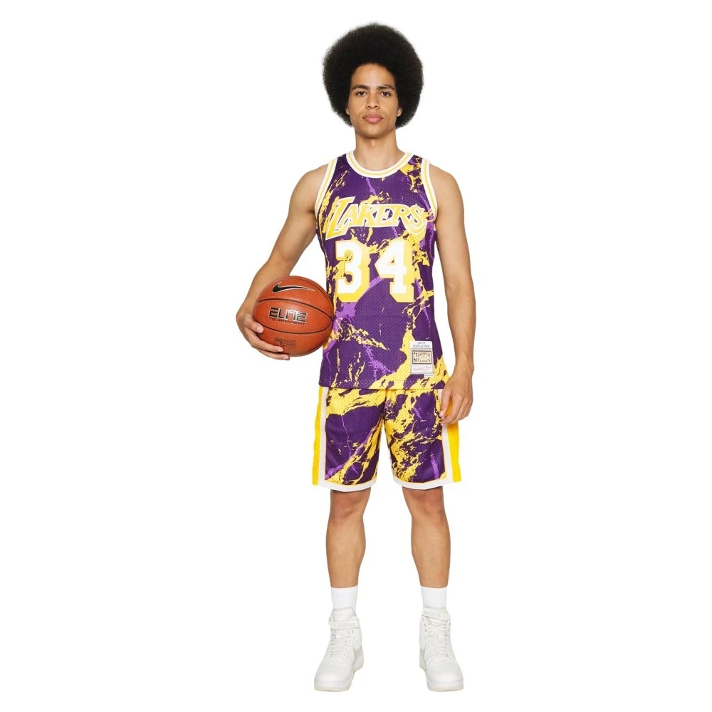 Mitchell & Ness Witte Lakers Doodle Swingman Jersey Purple Heren