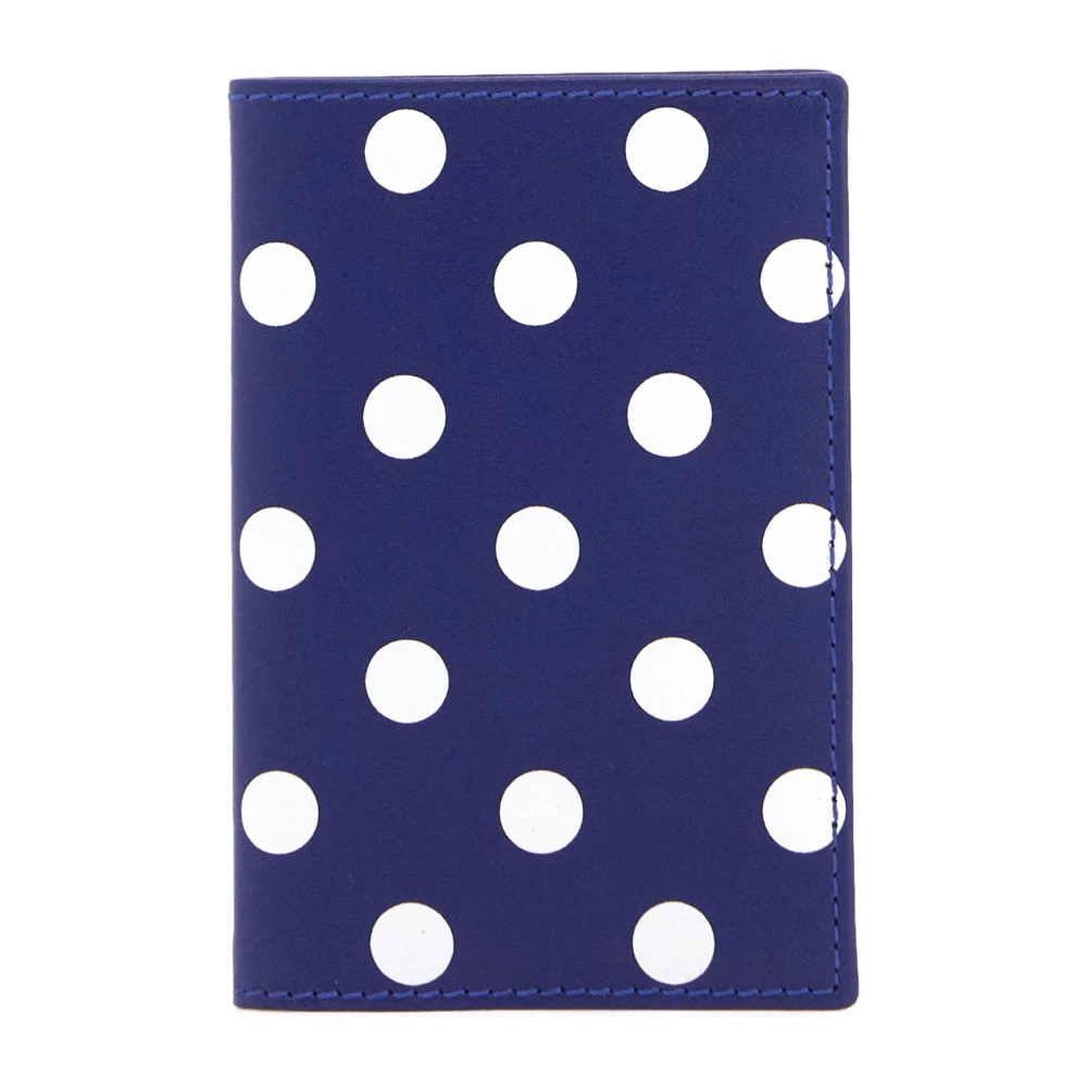 Comme des Garçons Polka-Dot Läder Bifold Plånbok Blue, Unisex