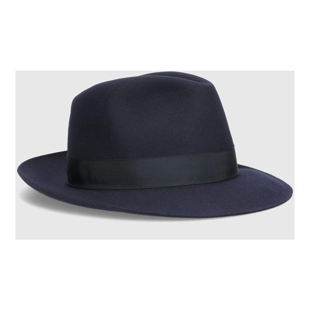 Borsalino Vilt Medium Rand Hoed Blue Heren