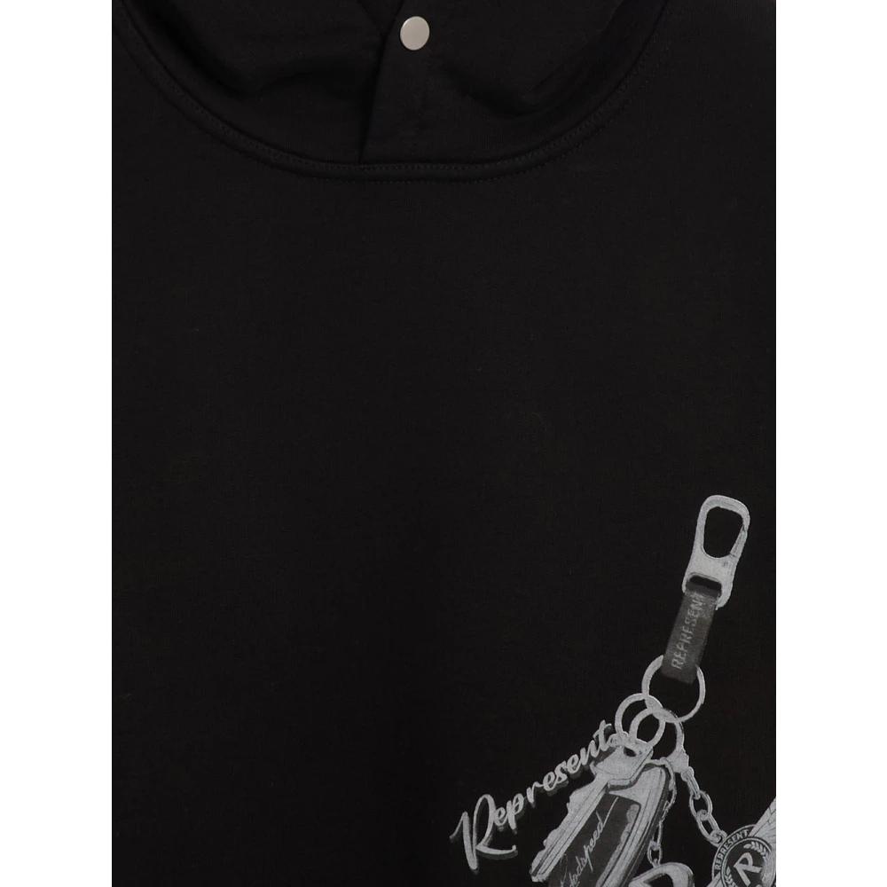 Represent Cotton Logo Hoodie Black Heren