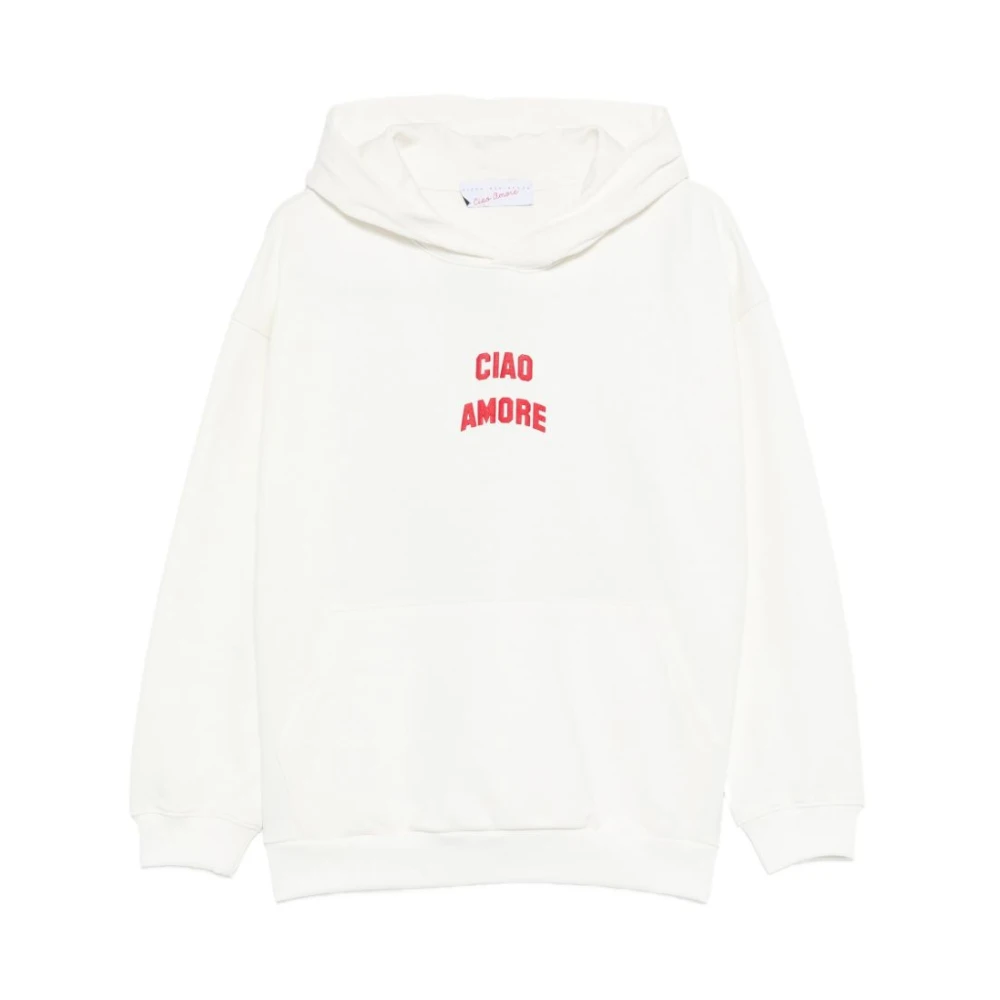 Giada Benincasa White Hoodies, Female, L, Jumpers