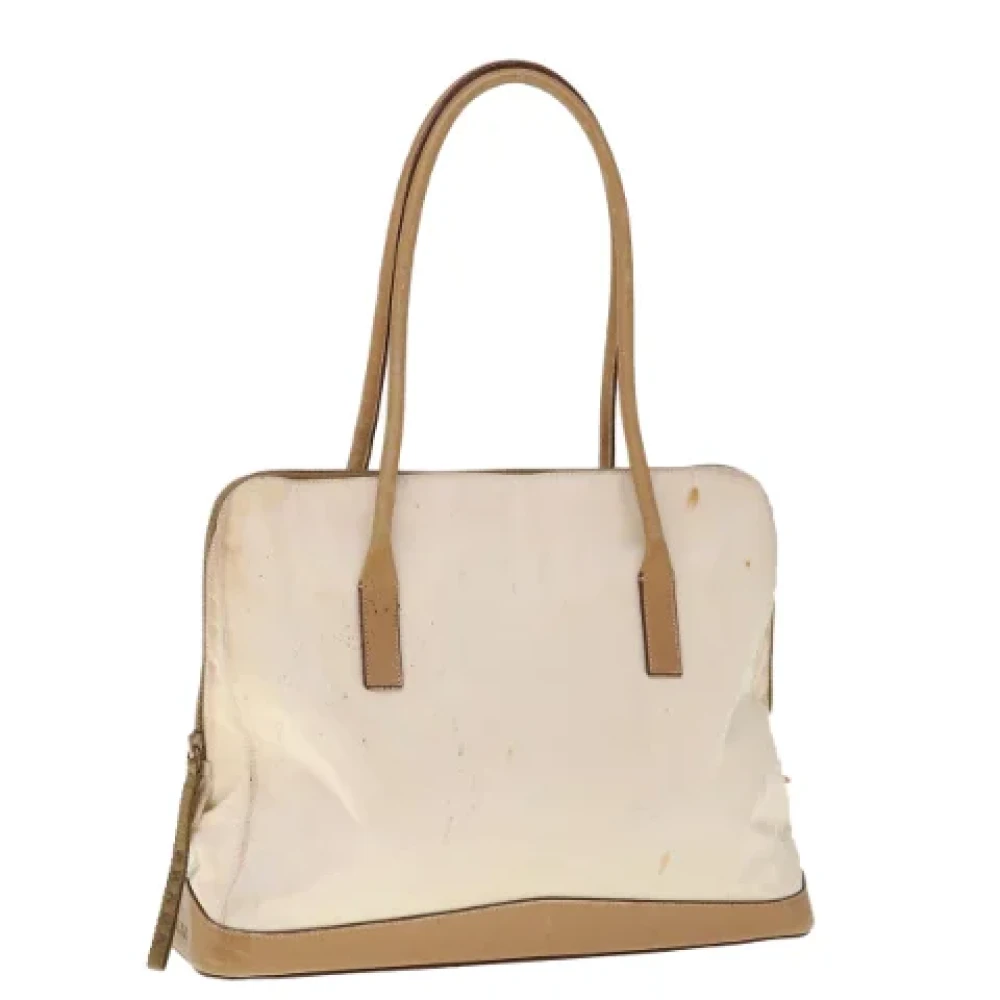 Prada Vintage Pre-owned Nylon prada-bags Beige Dames