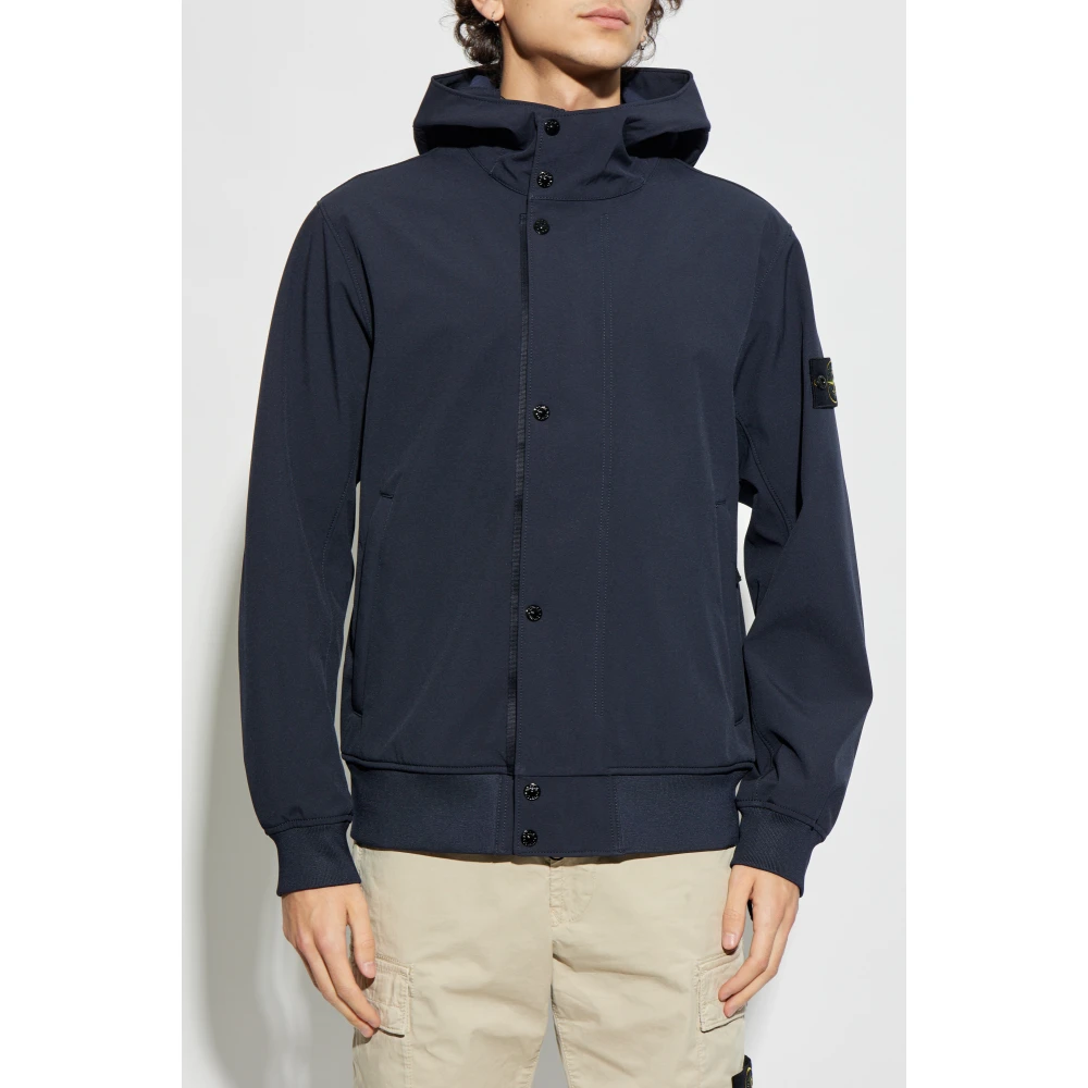 Stone Island Jas Licht Soft Shell-R Blue Heren