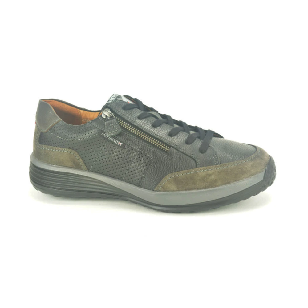 Mephisto Sportieve Zwarte en Grijze Sneakers Heren Schoenen