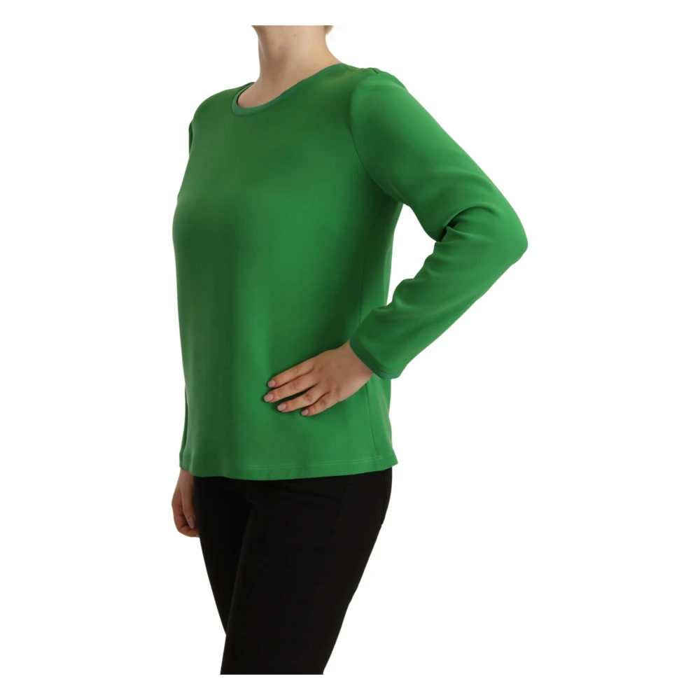 Armani Zijden Trui met Lange Mouwen Green Dames