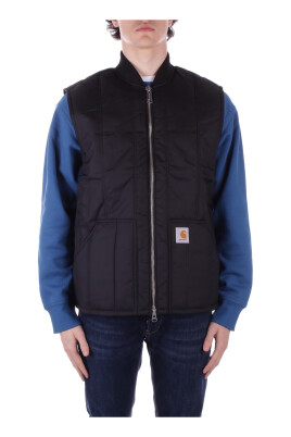 black-sleeveless-logo-front-zipper-coat