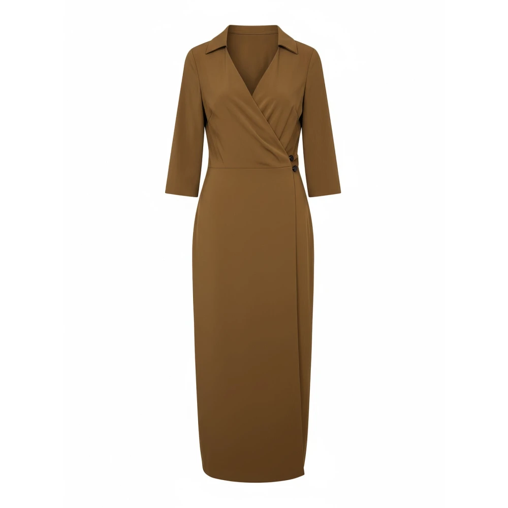 Alberta Ferretti Women's Green Wrap Dresses, S, Vestiti E Tute Poliestere