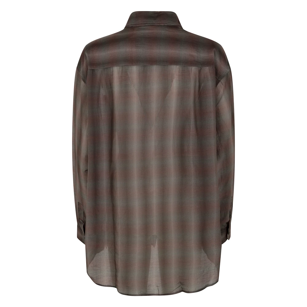 Our Legacy Check Sheer Favoriete Overhemd Brown Dames
