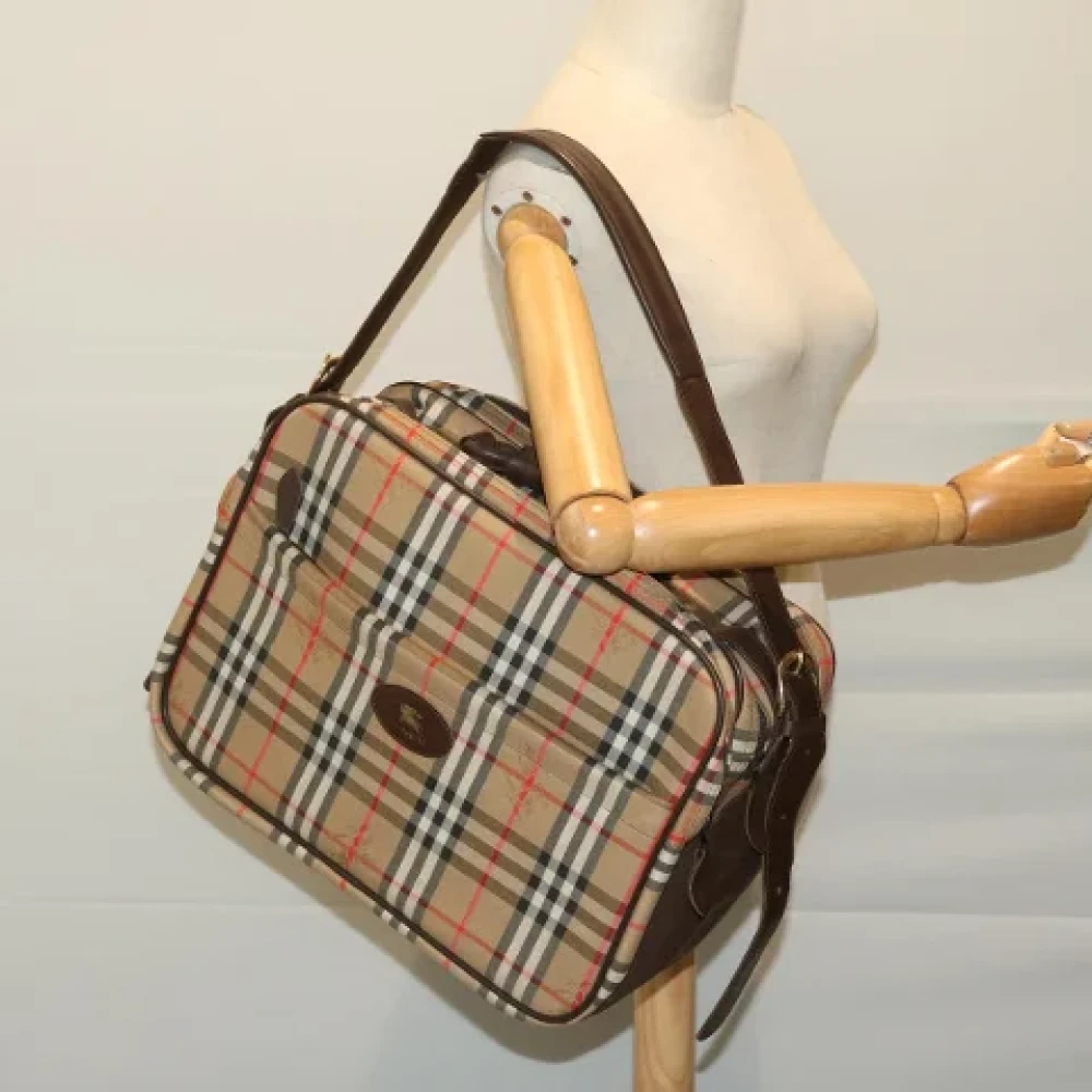 Burberry Vintage Pre-owned Canvas handbags Beige Dames