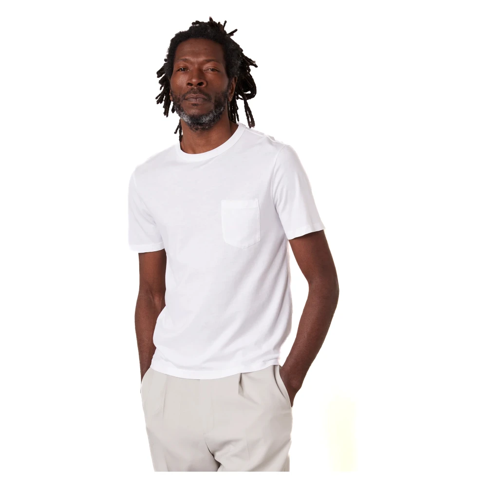 Officine Générale Wit T-shirt met Zak White Heren