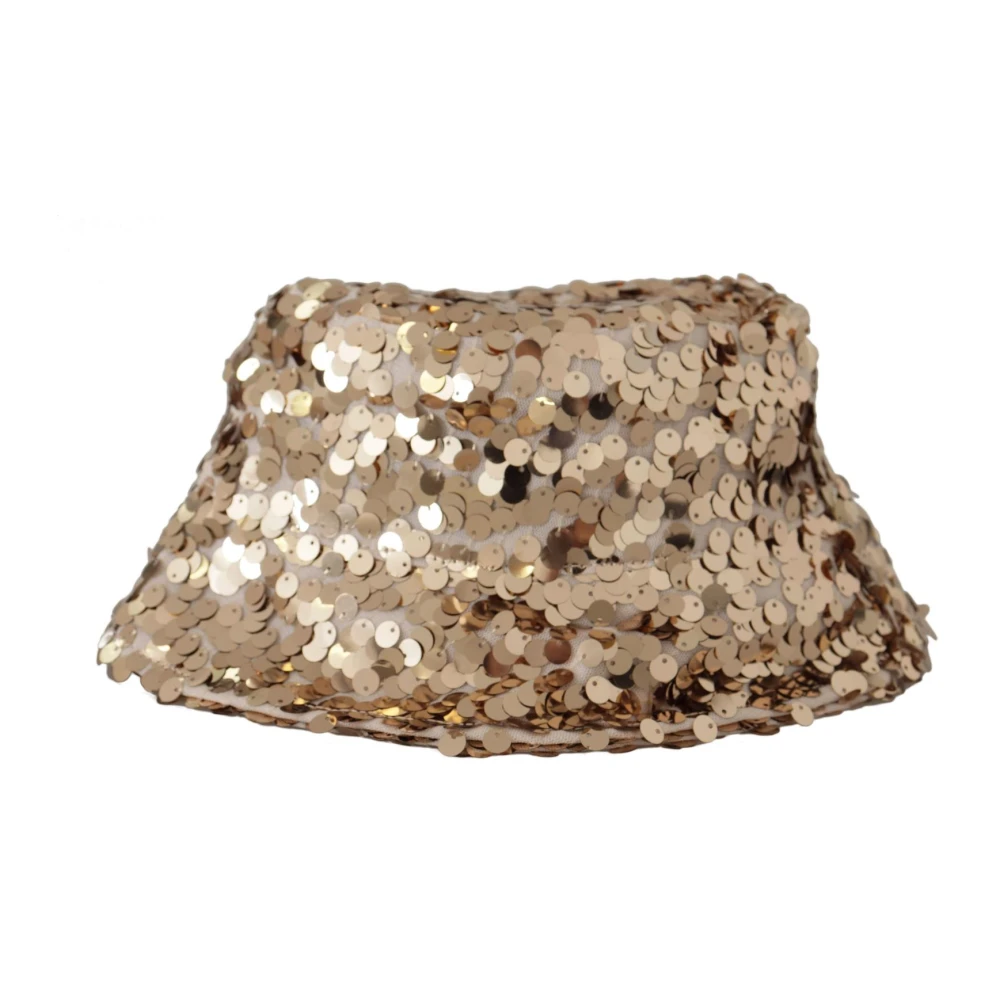 Dolce & Gabbana Women's Yellow Gold Sequin Bucket Hat - Accessories - One Size - Accessories