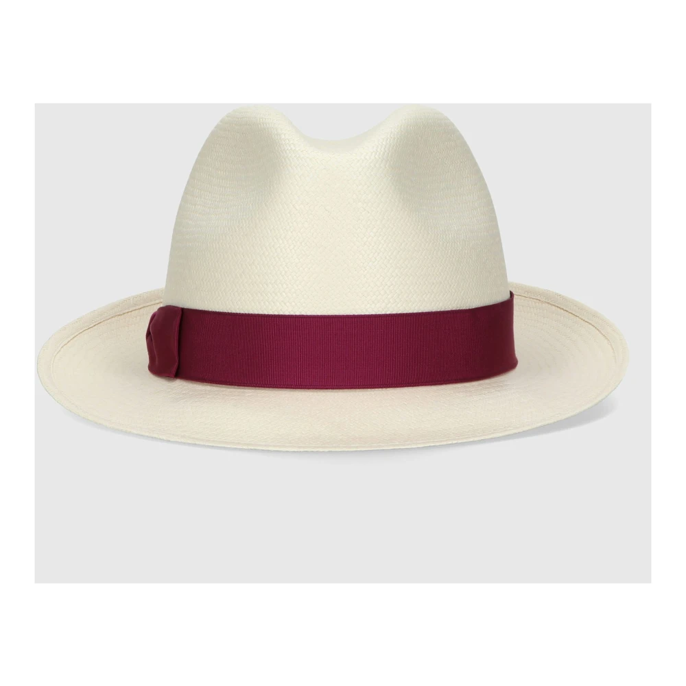 Borsalino Fijne Panama Hoed Ambachtelijk Vervaardigd White Dames