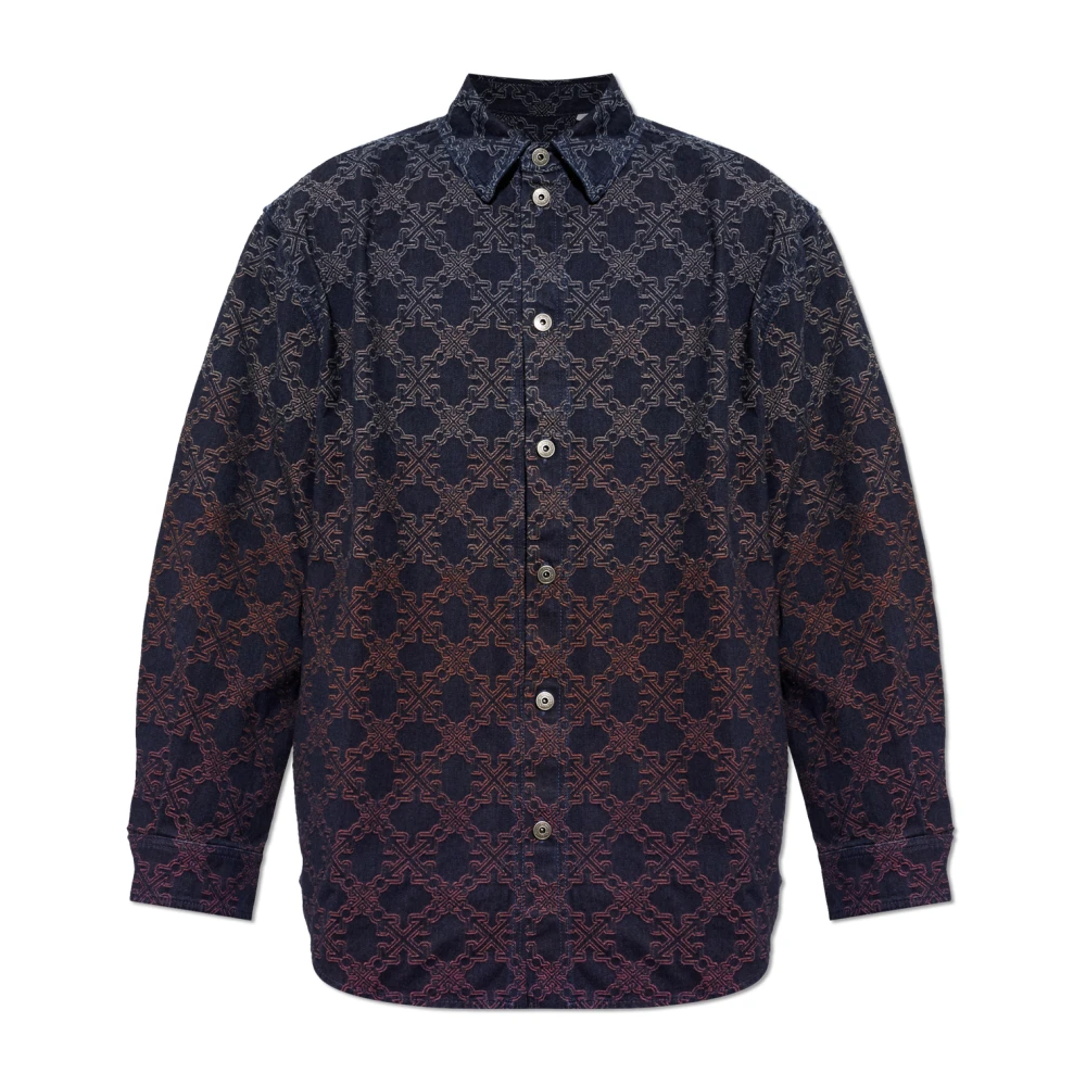 Off White Uomo Blu - Camicia In Denim Monogram - Shirts - M