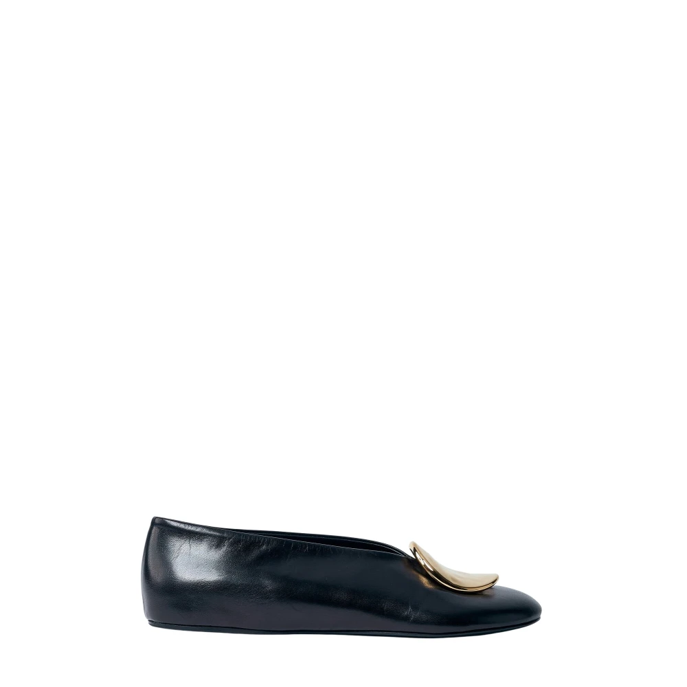 Jil Sander Women's Gold -Tone Leather Ballerina Pumps