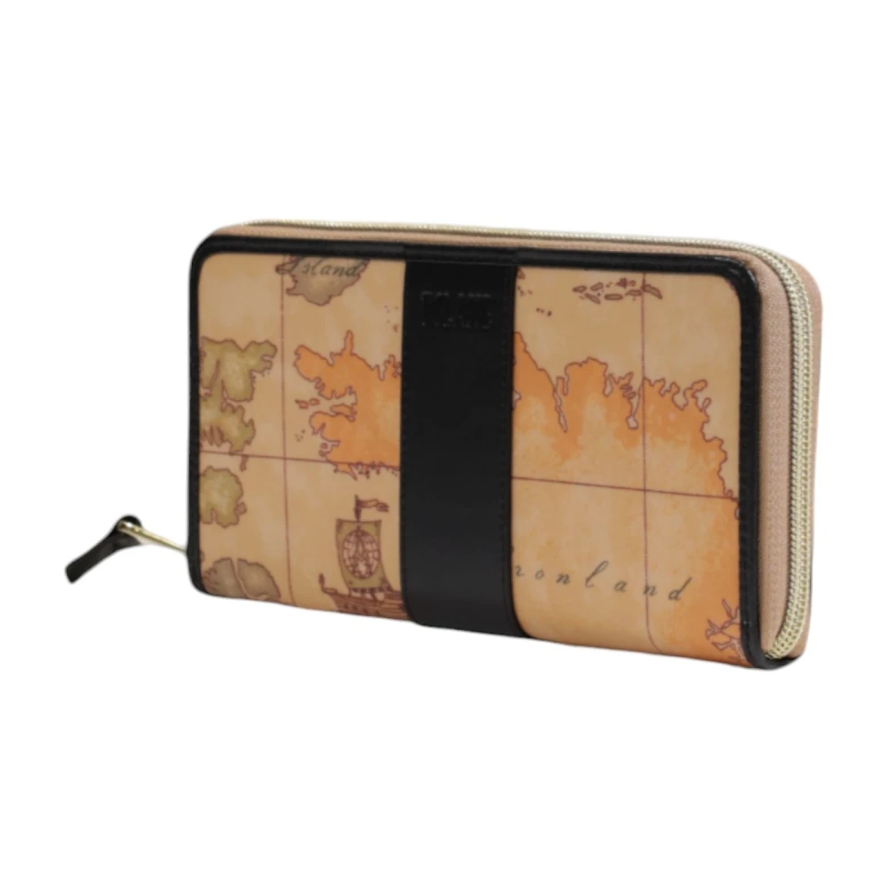 Alviero Martini 1a Classe Zwarte Leren Ritsportemonnee Vrouwen Herfst Winter Multicolor Dames