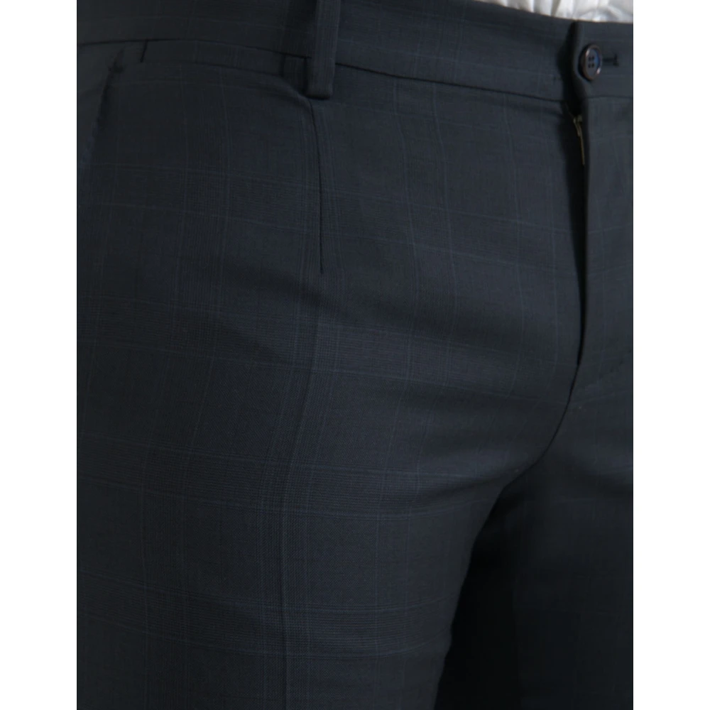 Dolce & Gabbana Blauwe Wol Heren Skinny Jurk Broek Blue Heren