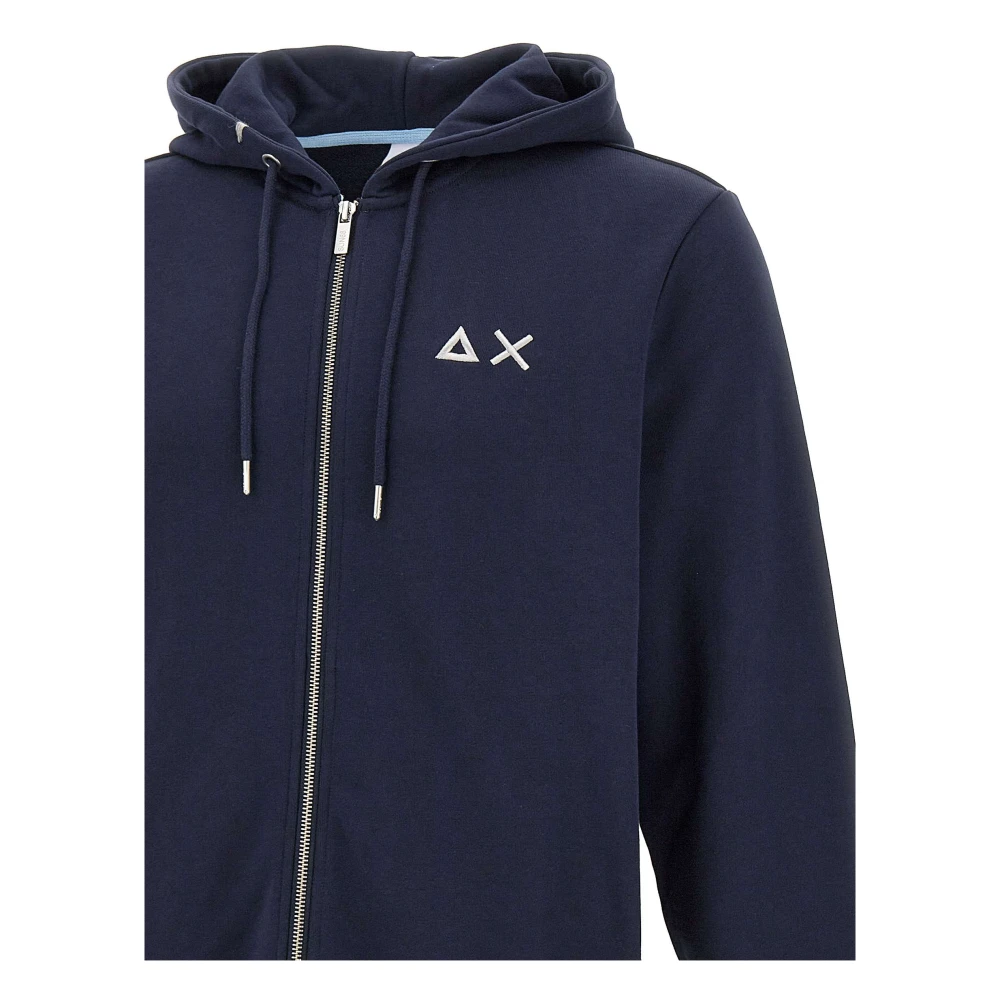 Sun68 Heren Katoenen Sweatshirt Navy Blue Hoodie Blue Heren