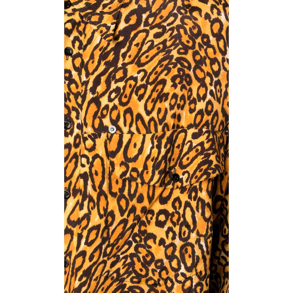 Moschino Luipaardprint Klassiek Overhemd Brown Heren