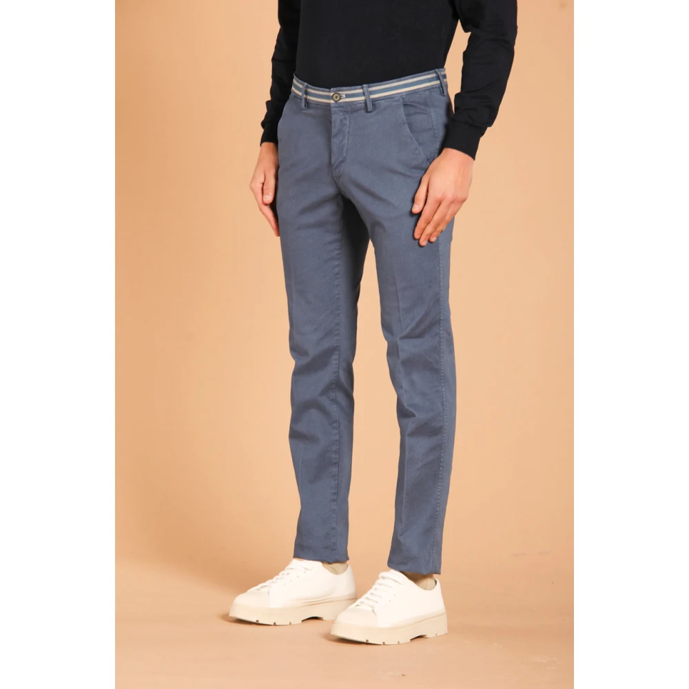 Mason's Slim Fit Winter Chino Broek Blue Heren