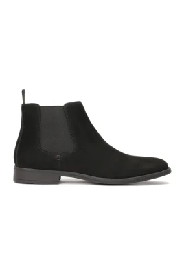 Svarta nubuck Chelsea-stövlar