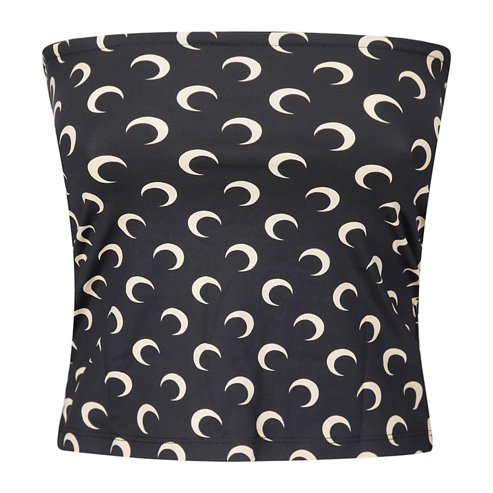 Marine Serre Maan Bedrukte Tube Top Black Dames