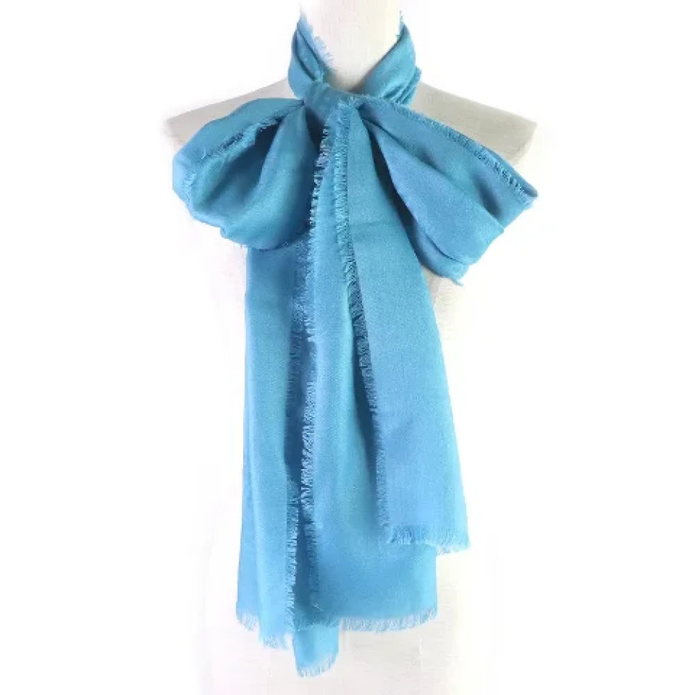 Loewe Pre-owned Canvas scarves Blue Dames