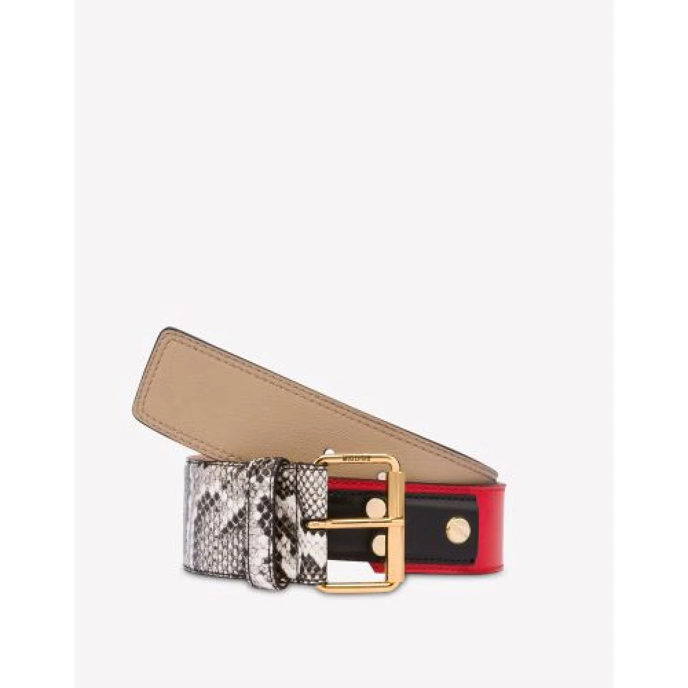 Moschino Rood-Beige-Zwart Leren Couture Riem Beige Dames