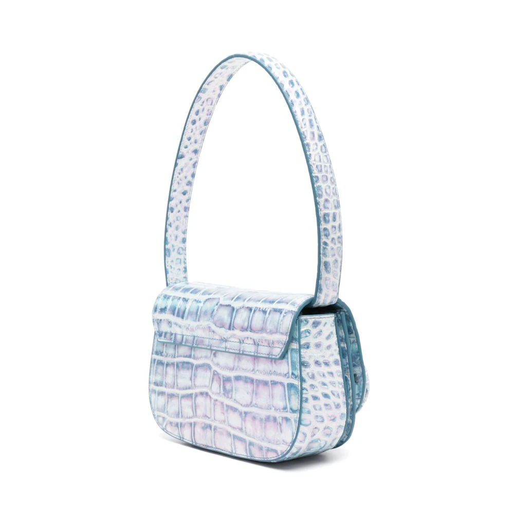 Diesel Heldere Blauwe Foldover Top Tas Blue Dames