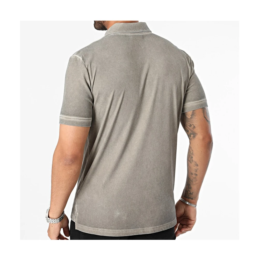 Guess Ritssluiting Polo Shirt Beige Gray Heren