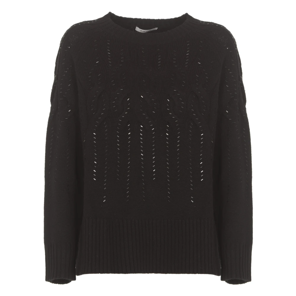 Kangra Zwarte Kasjmiertrui met Strass-details Black Dames