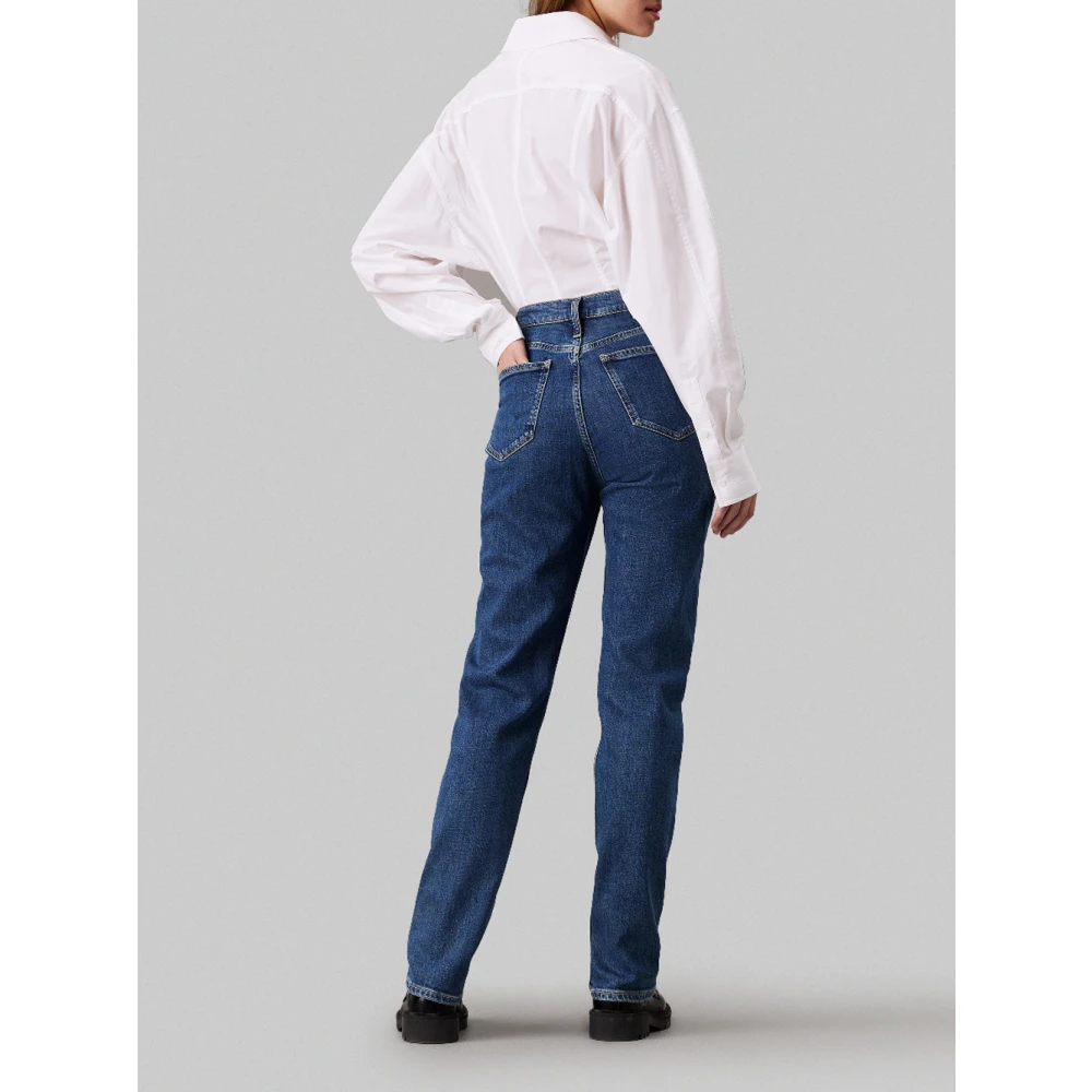 Calvin Klein Jeans Authentieke Slim Straight Jeans Blue Dames