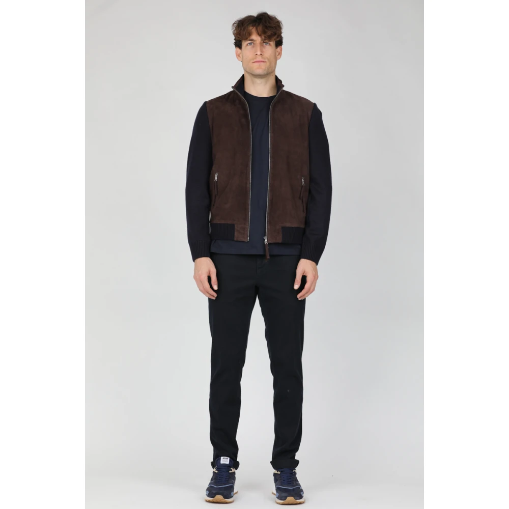 Mason's Diagonale Stof New York City Broek Blue Heren