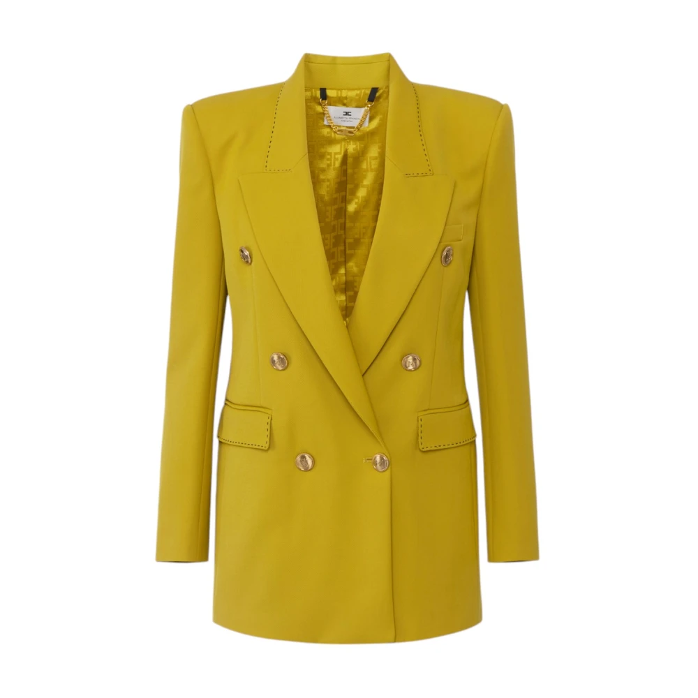 Elisabetta Franchi Stijlvolle Jas voor Vrouwen Yellow Dames
