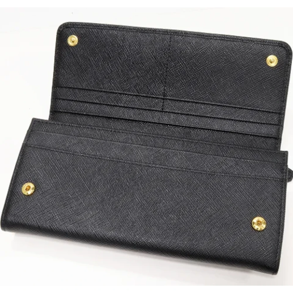 Prada Vintage Pre-owned Leather wallets Black Dames