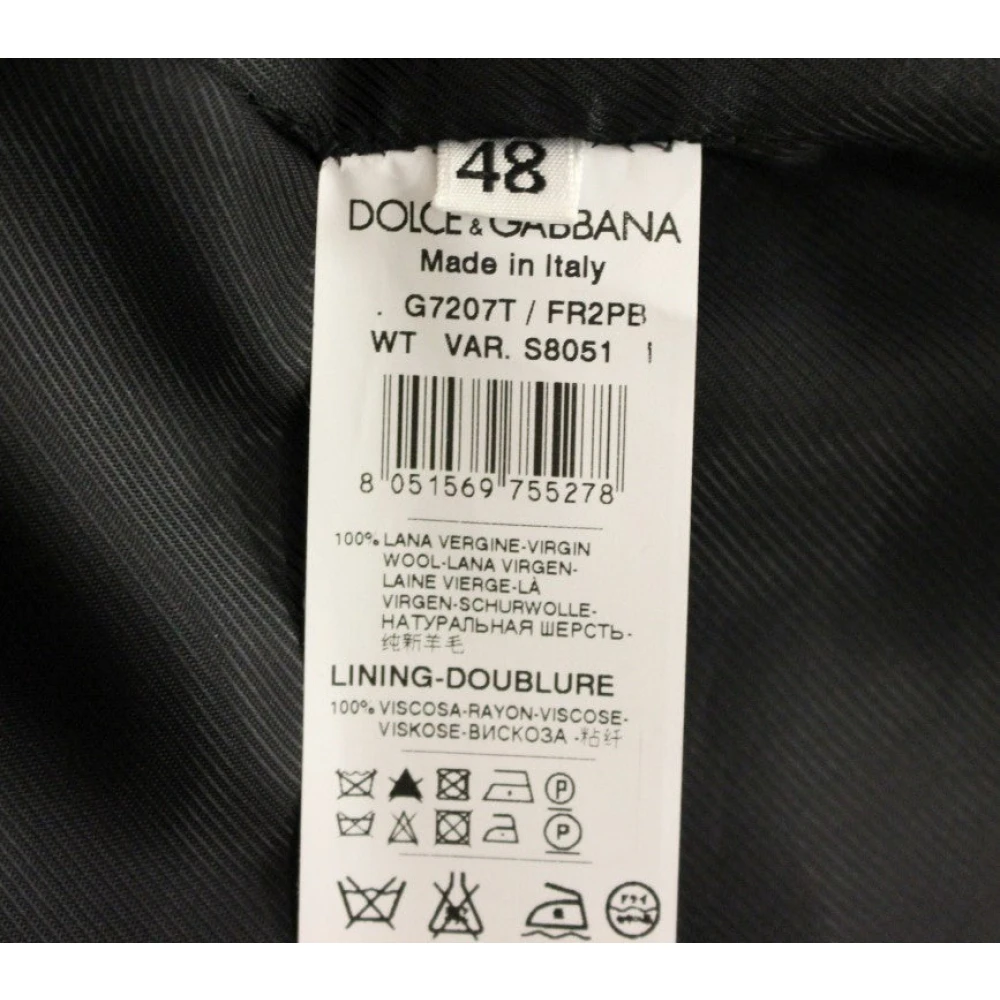 Dolce & Gabbana Grijze Gestreepte Wollen Vest Gray Heren